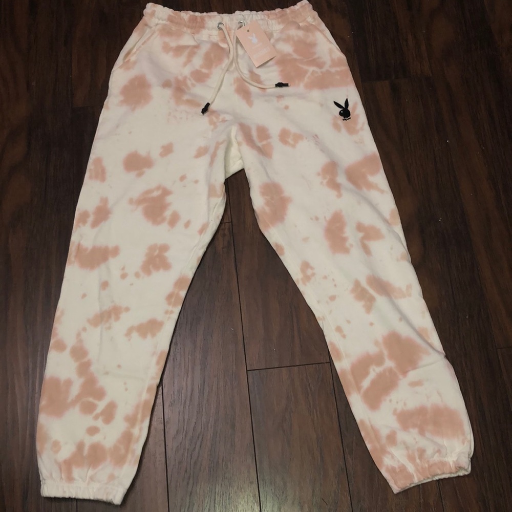 Missguided Playboy stone tie dye oversized sweats